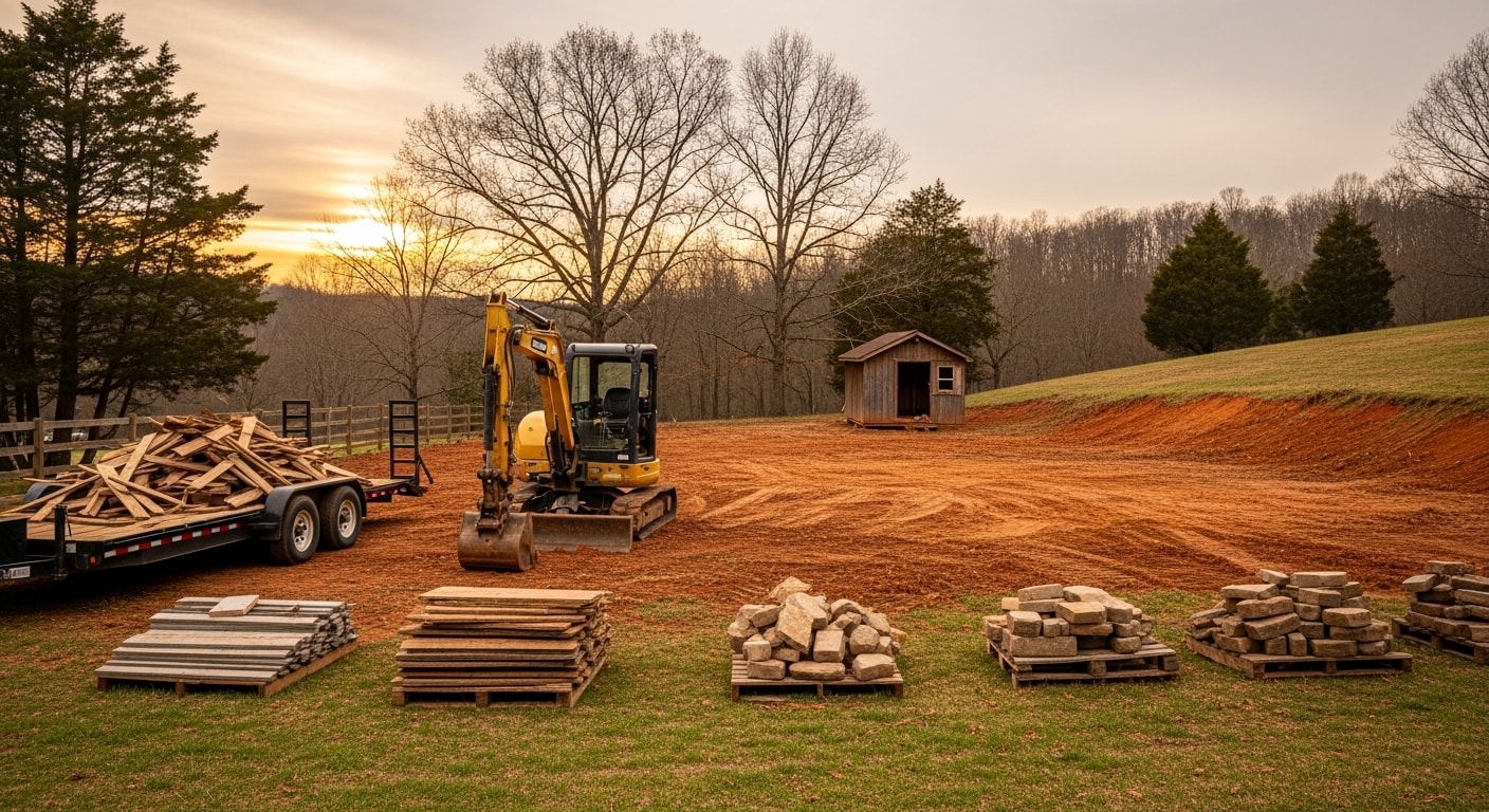 Demolition of a small structure with equipment
