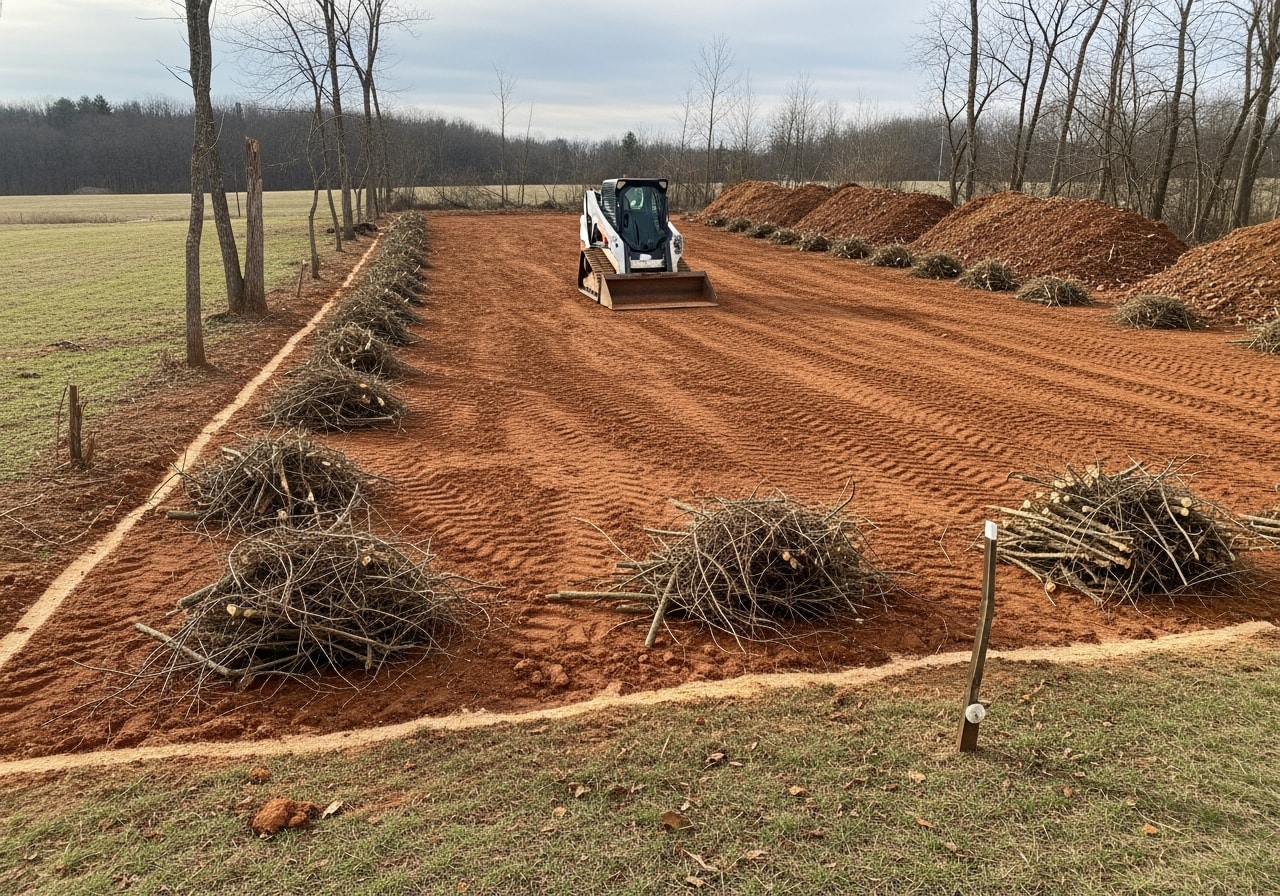 Cleared commercial lot with removed brush and debris, Anderson County