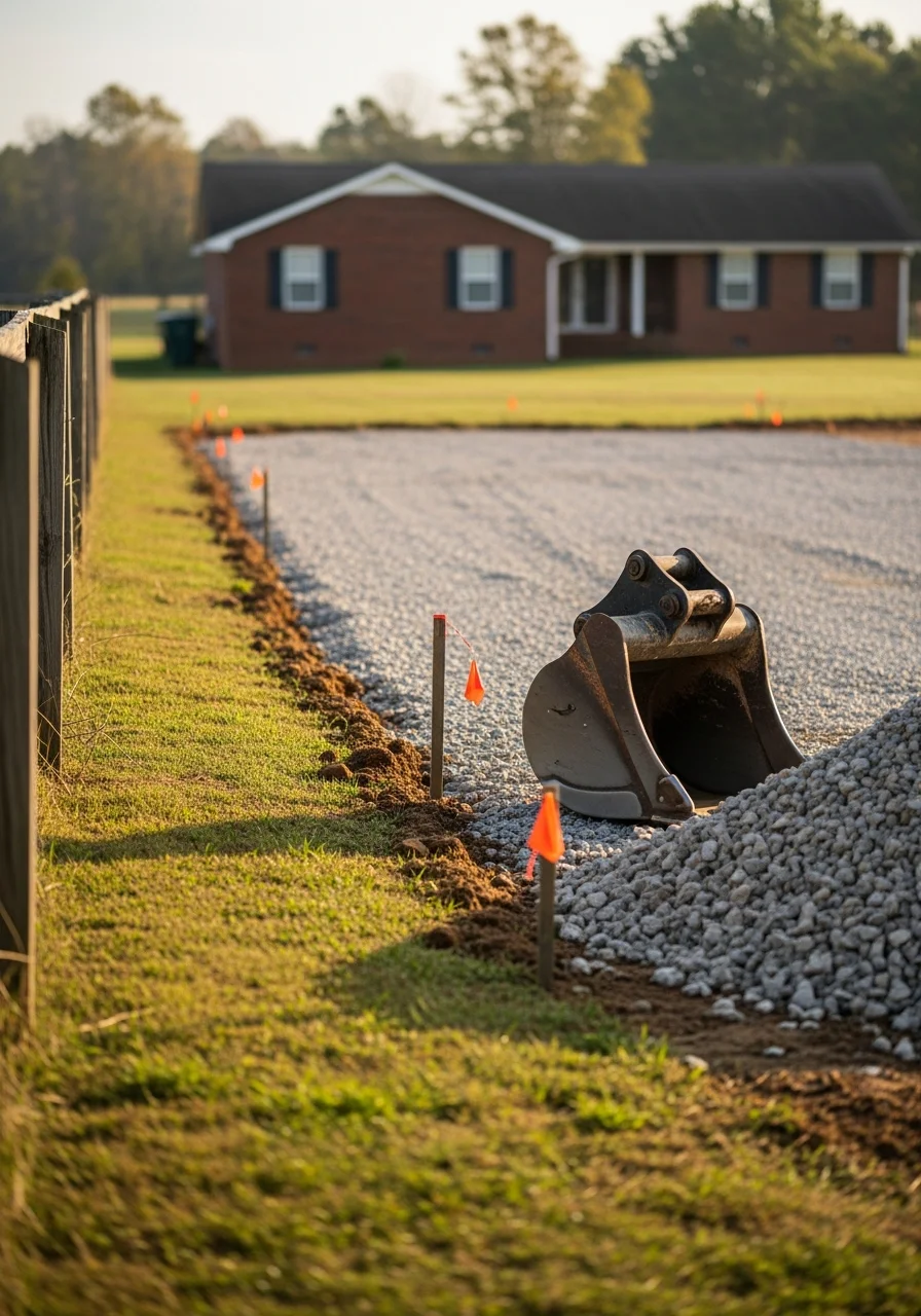 Technician working on Anderson County home exterior in natural daylight.