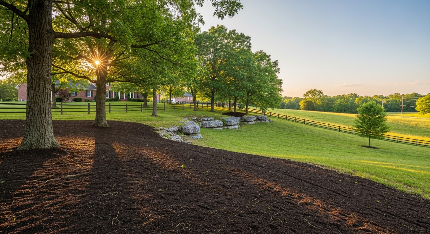 Wide view of Spencer County residential property with mature trees and open yard space typical of the county's rural-suburban landscape.