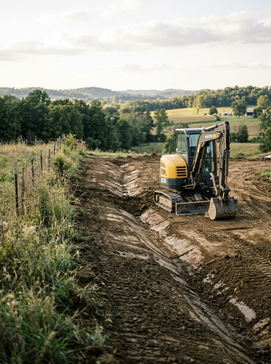 Keefe Land Management crew working on a land clearing project in Taylorsville, KY.